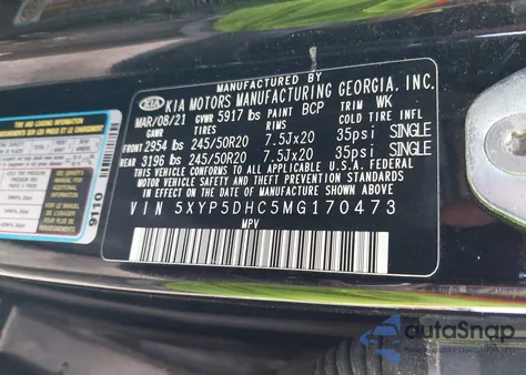 2021 Kia Telluride Sx из США, поврежденный, VIN 5XYP5DHC5MG170473